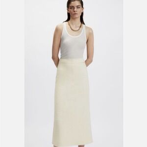 Zara Limited edition Elegant Cream Midi skirt